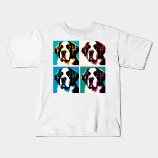 Saint Bernard Dog Pop Art - Dog Lover Kids T-Shirt